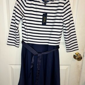 Polo by Ralph Lauren Girl’s Striped Navy and White Dress
